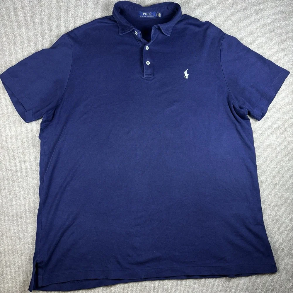 Polo Ralph Lauren Polo Shirt Men's XL Blue Short Sleeve Cotton Pony Logo Classic